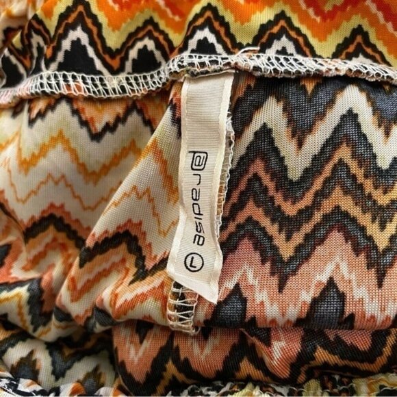 Paradise Aztec Print Palazzo Pants Orange Combo L - Picture 2 of 4